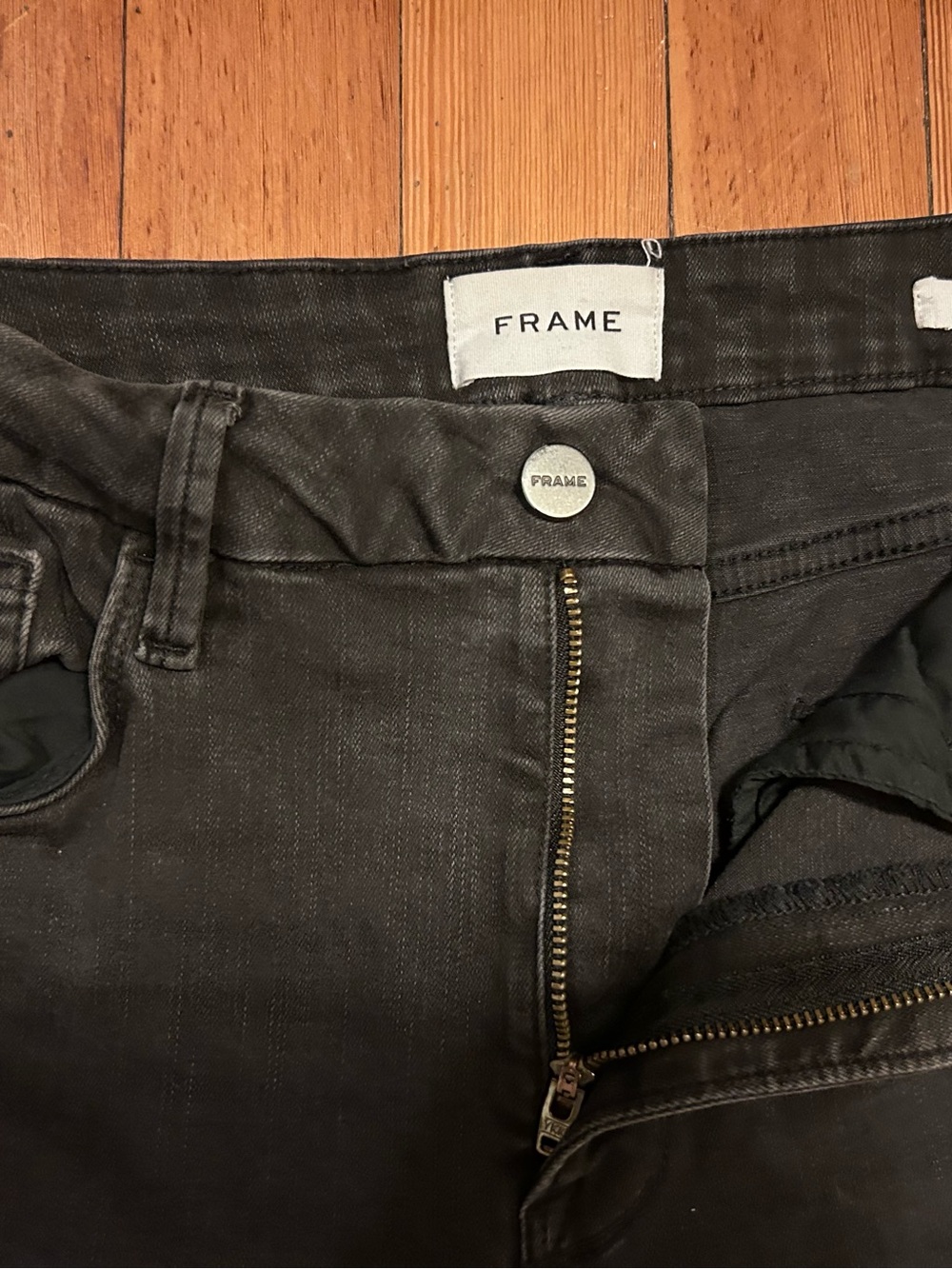 Frame Denim Charcoal Le Crop Mini Boot Jeans